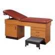 Clinton 9407 Open Middle Treatment Table with Integral Step Stool and Pneumatic Back