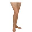 FLA Orthopedics Sheer Therapy Open Toe Thigh High 15-20mmHg Compression Stocking with Lace Top