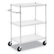  Alera Three-Shelf Wire Cart with Liners