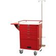 Harloff Classic Line Five Drawer Emergency Cart With Bottom Compartment