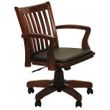 Alera Postal Series Slat-Back Wood/Leather Chair