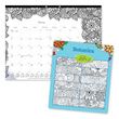  Blueline Monthly Desk Pad Calendar with Coloring Pages
