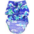 Doggie Design Hawaiian Cotton Camp Shirt - Ocean Blue And Palms