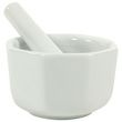 Frontier White Porcelain Octagonal Mortar and Pestle