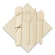 Hoffmaster Pre Rolled Caterwrap Kraft Napkins with Wood Cutlery