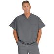 Medline Fifth Ave Unisex Stretch Fabric V-Neck Scrub Top with One Pocket - Charcoal