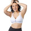 Leading Lady Brigitte Lace Wirefree Padded Comfort Bra - White With Silver Sconce Trim