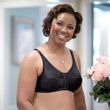 ABC Front Close Rose Contour Mastectomy Bra Style 123-Black Front View