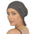 Chemo Beanies Emilie Navy White Striped Soft Jersey Knit