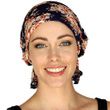 Chemo Beanies Audrey Navy Floral Pleated Knit Head Scarf