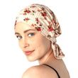Chemo Beanies Shannon Stone Blush Floral Ribbed-Front