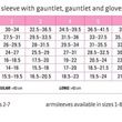 Harmony Extra wide Armsleeve Size Chart