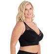 LEADING LADY Women's Lace Covered Wirefree Posture Bra, The Grace, Black,  34D at  Women's Clothing store
