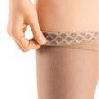 Medi USA Mediven Sheer & Soft Thigh High with Lace Silicone Top Band 30-40 mmHg Compression Stockings Open Toe