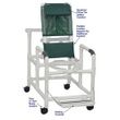 MJM International Reclining Shower Chair with Deluxe Elongated Open Front Commode Seat