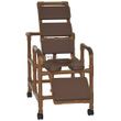 Wood Tone Reclining Shower Chair- Brown