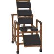 MJM Wood Tone Reclining Shower Chair with Total Padding