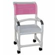 MJM Shower Chair with Flat Stock Seat With Drain Holes & Laps Security Bar