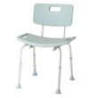 Medline Knockdown Back Shower Chair With Microban Antimicrobial -Light Blue