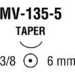 Medtronic Monosof Dermalon Taper Point Sutures MV-135-5 Needle 