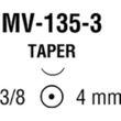 Medtronic Monosof Dermalon Taper Point Sutures MV-135-3 Needle 
