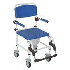 Buy Drive Aluminum Rehab Shower Commode Chair with Four Rear-locking Casters