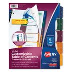 Buy Avery Customizable Table of Contents Ready Index Plastic Multicolor Dividers with Printable Section Titles