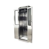 Triple Column Storage Cabinet with Double Wide Open Right Column, Glass  Doors, Electronic Keypad Lock, MSPM83-L0GEK - Harloff