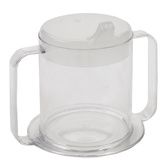 Sammons Preston Small Cup with Built-in Straw, 13 oz. Sippy Cup with Secure Lid and Handle for Spill Prevention, Spillproof Mug with Fun Straw for