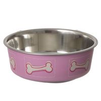 Buy Loving Pets Stainless Steel & Coastal Pink Bella Bowl with Rubber Base