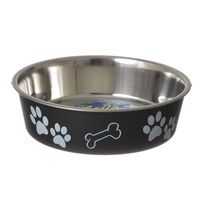 Buy Loving Pets Stainless Steel & Espresso Dish with Rubber Base