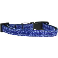 Buy Mirage Blue And White Swirly Nylon Ribbon Dog Collar