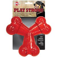 Buy Spot Play Strong Rubber Trident Dog Toy - Red