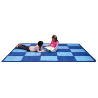 Buy Childrens Factory Checker Blue Rugs