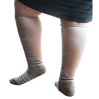 Buy Xpandasox Plus Size/Wide Calf Cotton Blend Diamond Stripe Knee High Compression Socks
