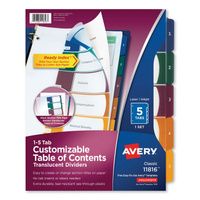 Buy Avery Customizable Table of Contents Ready Index Plastic Multicolor Dividers with Printable Section Titles