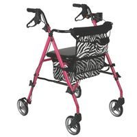 Buy Medline Posh Pink Zebra Deluxe Four-Wheel Folding Rollator