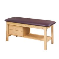 Buy Clinton Flat Top Classic Series Treatment Table with Shelf and Two Drawers
