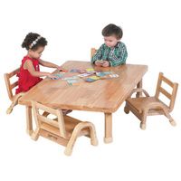Buy Childrens Factory Angeles Naturalwood Toddler Rectangle Table And Chair Set