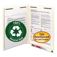Buy Smead 100% Recycled Manila End Tab Folders with Fasteners