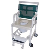 Buy Healthline Deluxe Drop Arm Vacuum Seat Shower Commode Chair With Footrest And Wheels