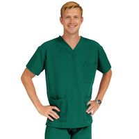 Buy Medline Madison Ave Unisex Stretch Fabric Scrub Top with 3 Pockets - Hunter Green