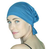 Buy Chemo Beanies Cara Sea Blue Soft Jersey Knit