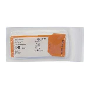 Medtronic Ti-cron Premium Reverse Cutting Polyester Suture with P-22 Needle