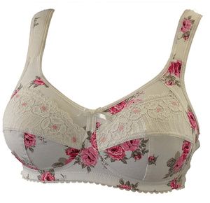 Front Close Mastectomy Bra with Modern Lace (Sister) 1105263-S -  1122506-F2:Pantone Tap Shoe:46C