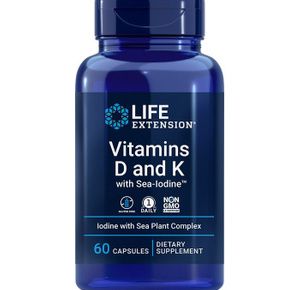 Life Extension Vitamins D and K with Sea-Iodine Capsules