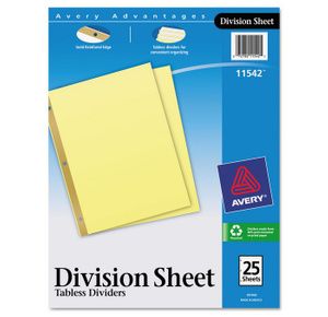 Avery Untabbed Division Sheet Dividers