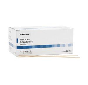 McKesson Cotton-Tipped Applicators, Sterile - Wooden Shaft, 6 in Long, 100  Count, 1 Pack