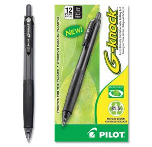 Pilot G-Knock BeGreen Retractable Gel Ink Pen