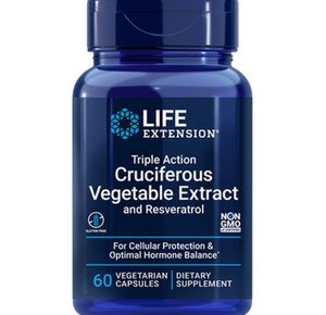 Life Extension Triple Action Cruciferous Vegetable Extract and Resveratrol Capsules